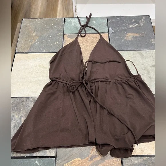 Brown Halter Top - Picture 2 of 3
